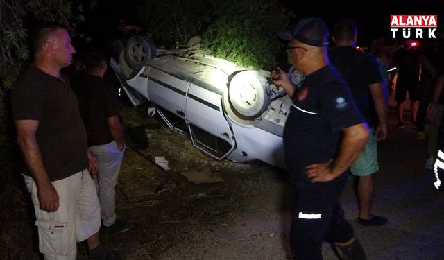 Pehlivanın kullandığı otomobil takla attı: 4 yaralı