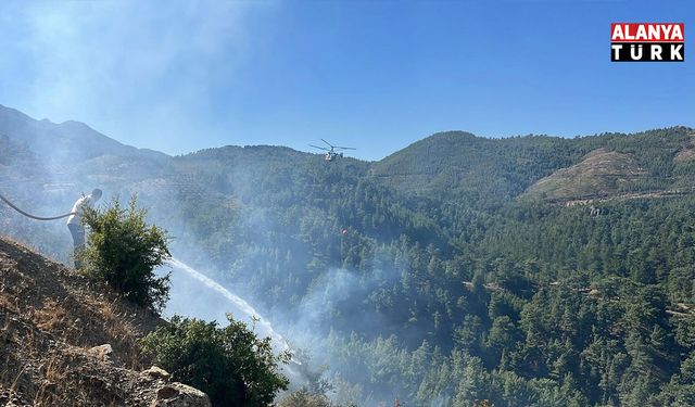 Alanya'da orman yangını sebebiyle 45 ev tedbir amaçlı tahliye edildi