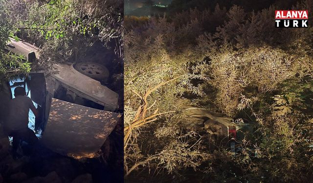 Serik'te kontrolden çıkan otomobil ağaçlık alana daldı: 1 yaralı