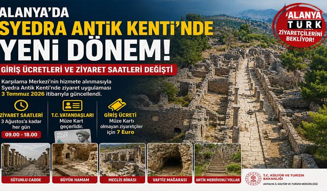 Müze Kartı olmayanlar dikkat! Syedra Antik Kenti’nde yeni tarife
