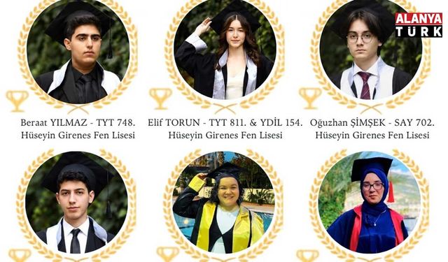 Alanya'da 9 öğrenci YKS’de ilk bine girdi