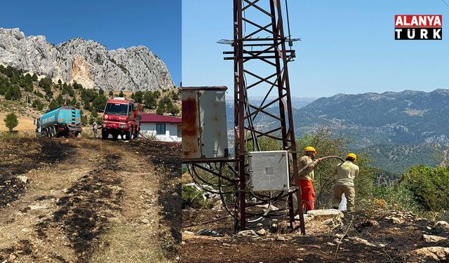 Alanya’da otluk alanda çıkan yangın söndürüldü