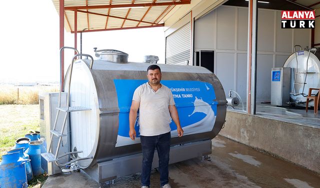 Antalya Büyükşehir Belediyesi’nin süt tankı desteği sürüyor