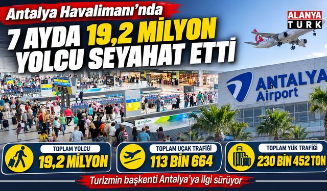 Antalya Havalimanı'nda 7 ayda 19,2 milyon yolcu seyahat etti