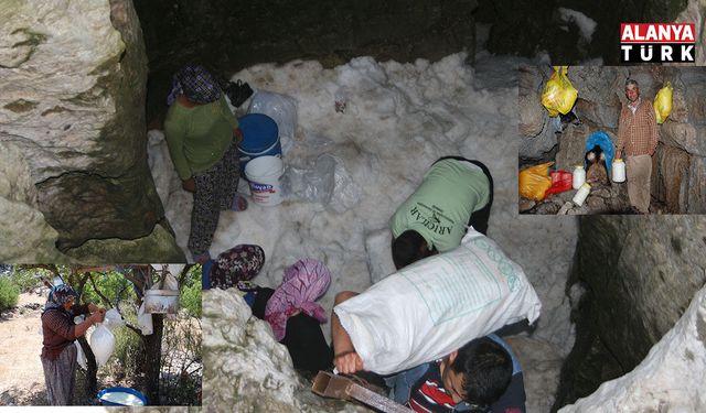Antalya'da yörüklerin asırlık geleneği: Peynirler kar obruklarında saklanıyor