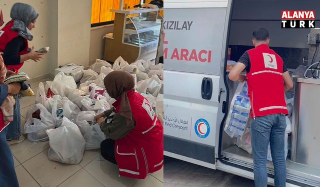 Kızılay Alanya’dan ihtiyaç sahibi ailelere gıda ve hijyen desteği