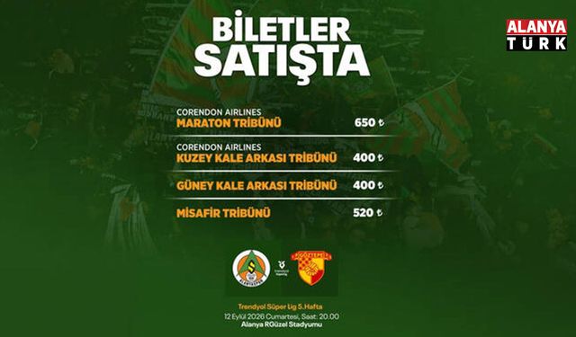 Alanyaspor-Göztepe maçının biletleri satışta
