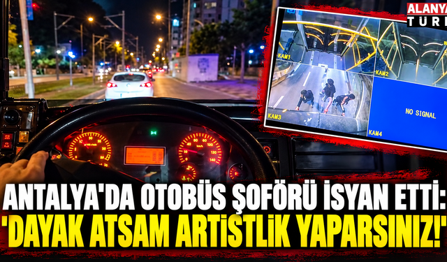 Antalya'da otobüs şoförü patenli çocuklara isyan etti