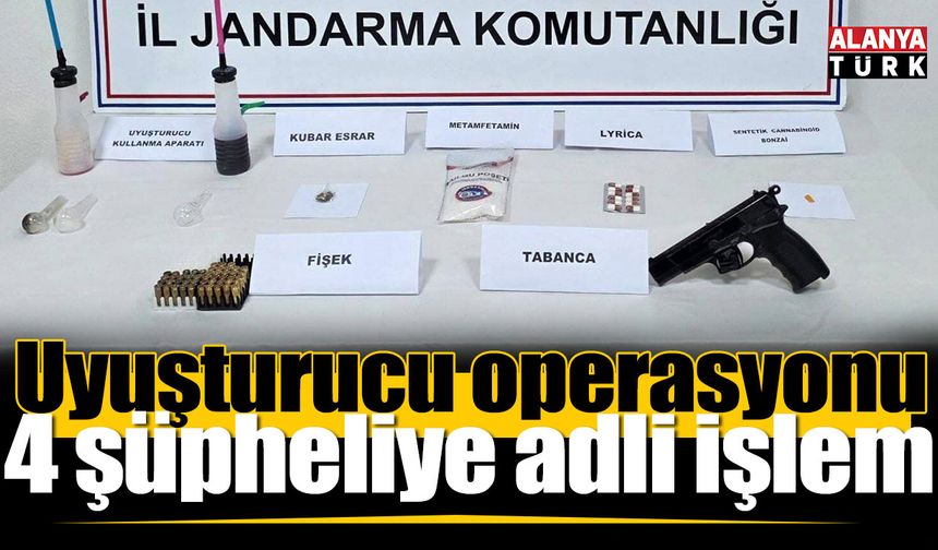 Uyuşturucu operasyonu: 4 şüpheliye adli işlem