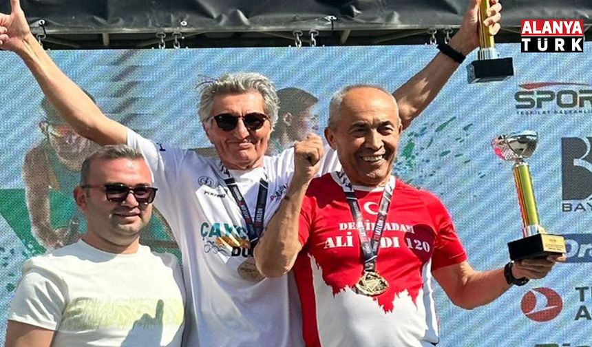 75 yaş üstü kategoride birinci olan milli sporcu Ali Bıdı Türkiye Kupası sahibi oldu