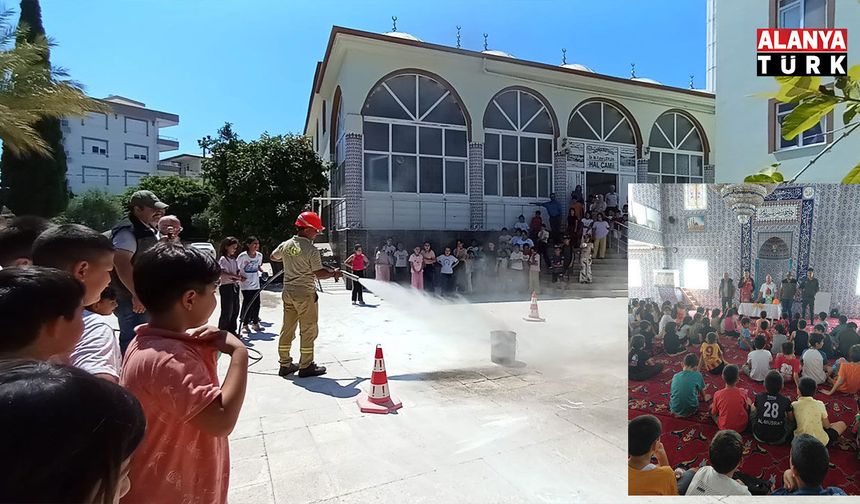 Gazipaşa'da öğrencilere orman yangını eğitimi ve tatbikatı