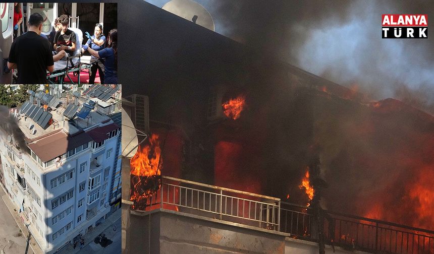 Antalya'da 5 katlı binanın terasındaki yangında can pazarı