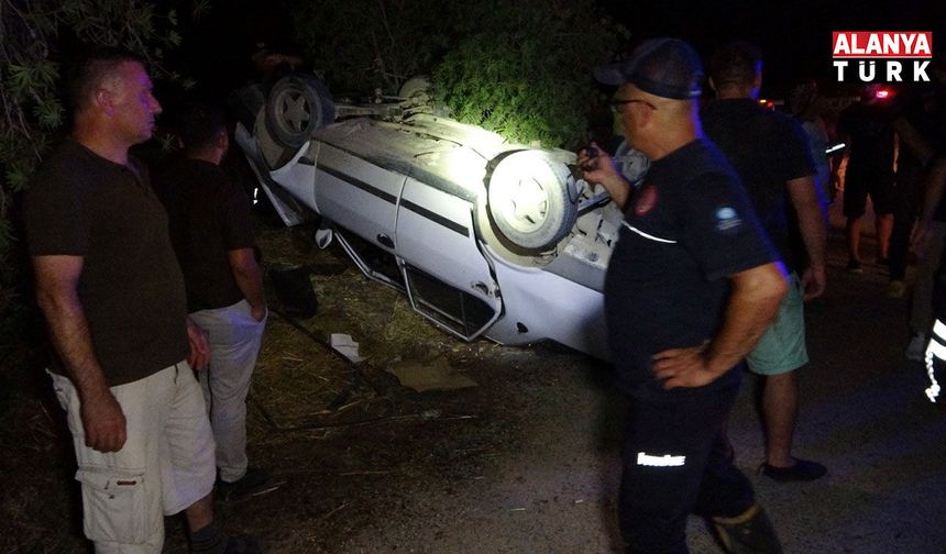 Pehlivanın kullandığı otomobil takla attı: 4 yaralı