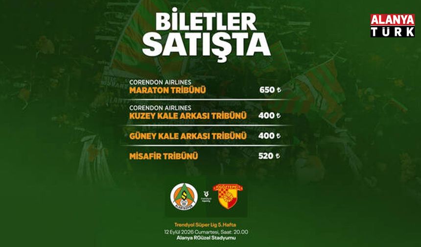 Alanyaspor-Göztepe maçının biletleri satışta
