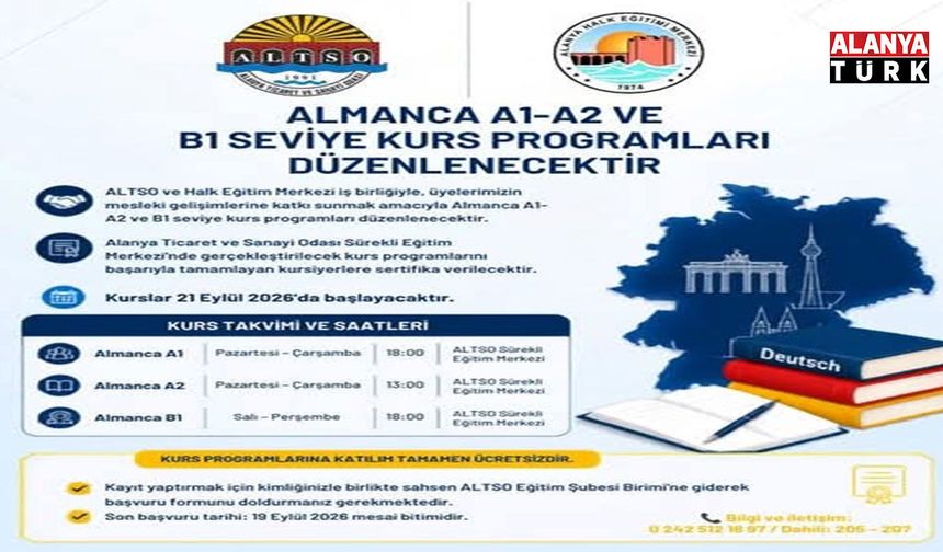ALTSO’dan ücretsiz Almanca kursu fırsatı
