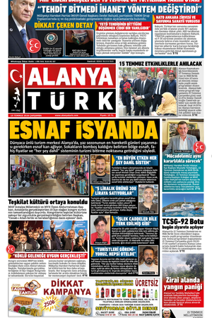 ALANYATÜRK GAZETESİ 15 TEMMUZ 2026