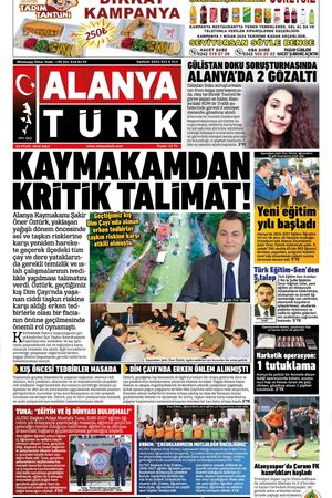 ALANYATÜRK GAZETESİ 15 EYLÜL 2026